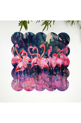 Yağlıboya Flamingolar Tasarımlı Kumaş Kokteyl Peçetesi 1 Adet